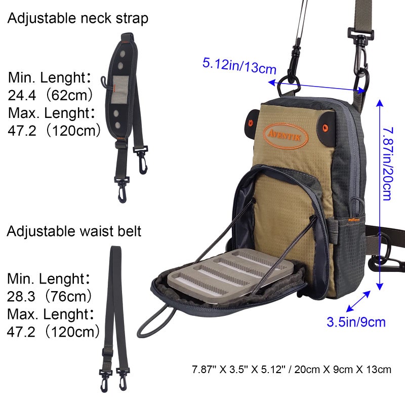 Aventik Fly Fishing Chest Bag Ultra Light Multiple Pockets Chest Pack with Vest Pack Tool Combo C - Image 2